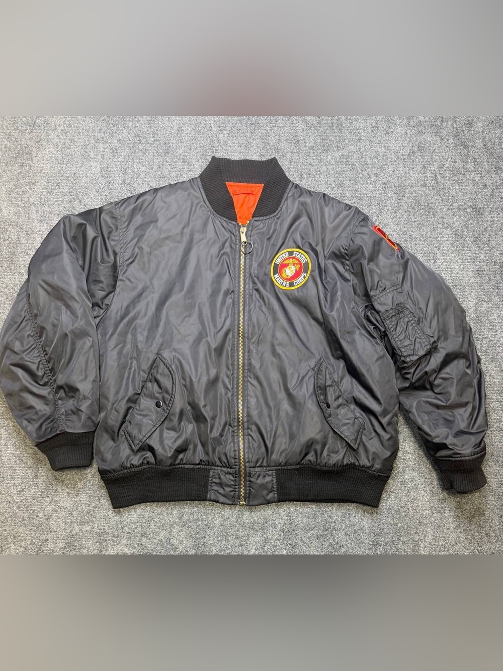 LawPro United States Marine Corps Reversible Bomber Jacket Men Size XL Black